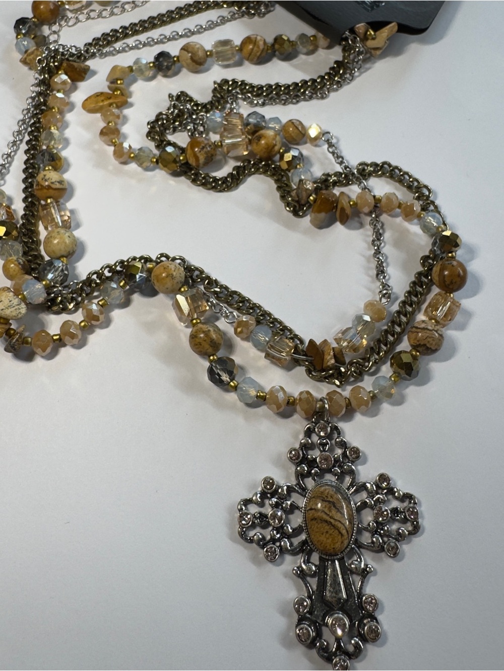 Shyanne Multi-Tone Cross Pendant Necklace
